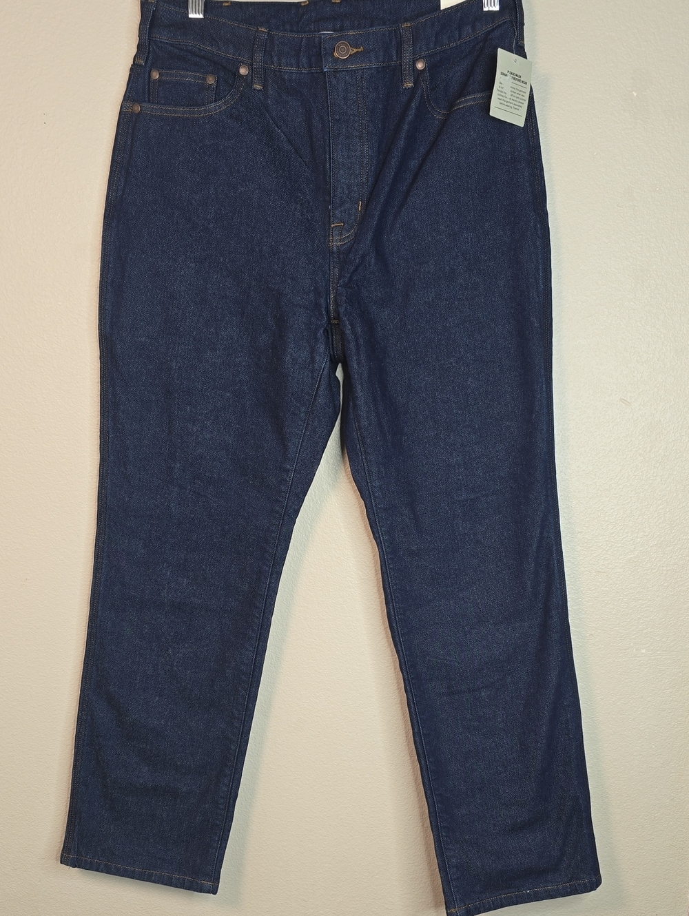 Duluth Womans Heritage High Rise Lined Straight Leg Dark Blue Denim Jeans 12